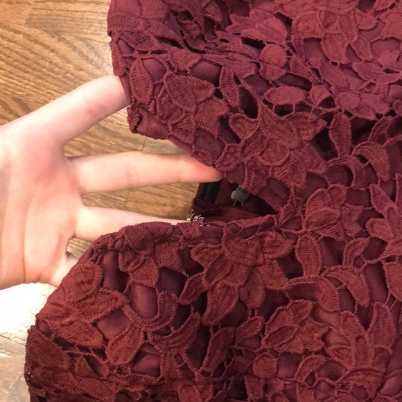 Maroon strapless Charlotte Russe dress - Picture 3 of 6